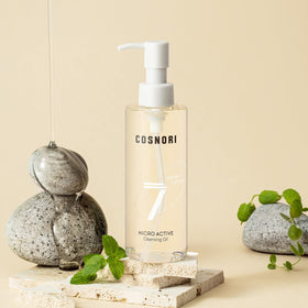 COSNORI bottle beside ruler illustrating 6.7 fl. oz. scale benefit