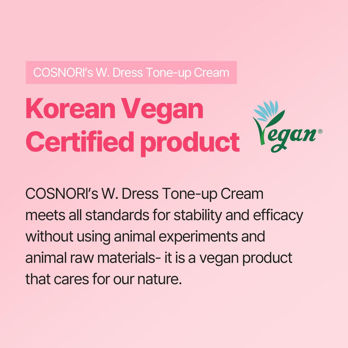 COSNORI cream on fingertips demonstrating easy application and quick spread