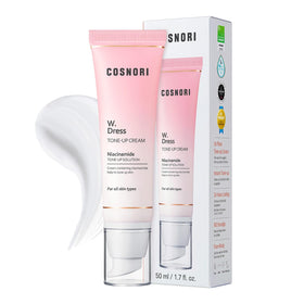 COSNORI product front tube showing compact design and instant brightening benefit
