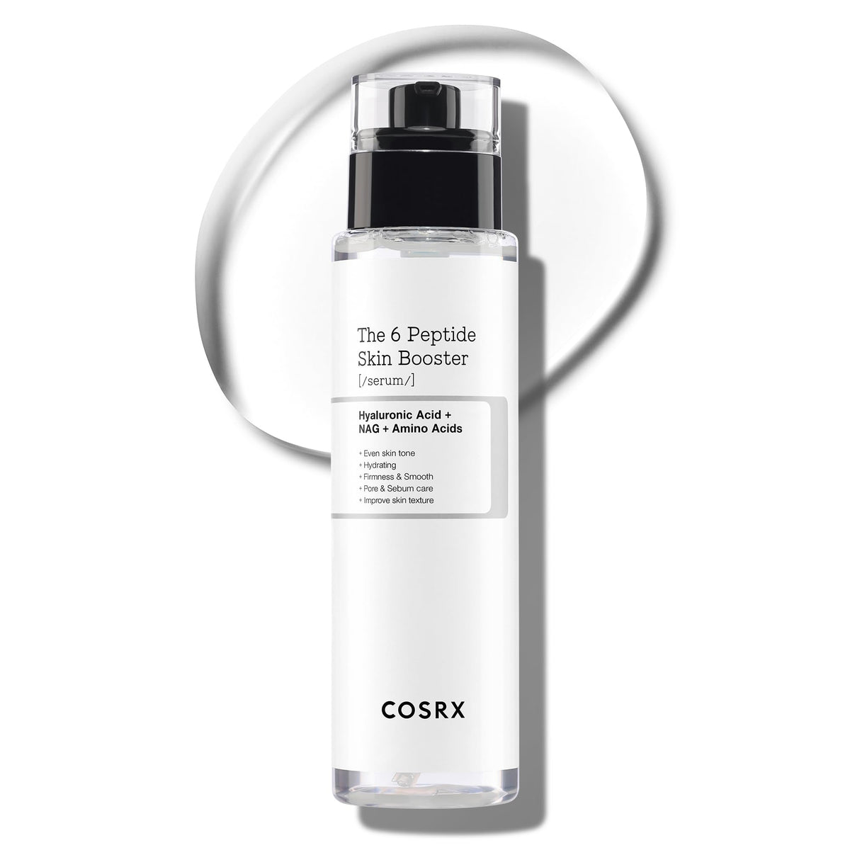 COSRX front packaging showing bottle, highlights easy pump and compact design