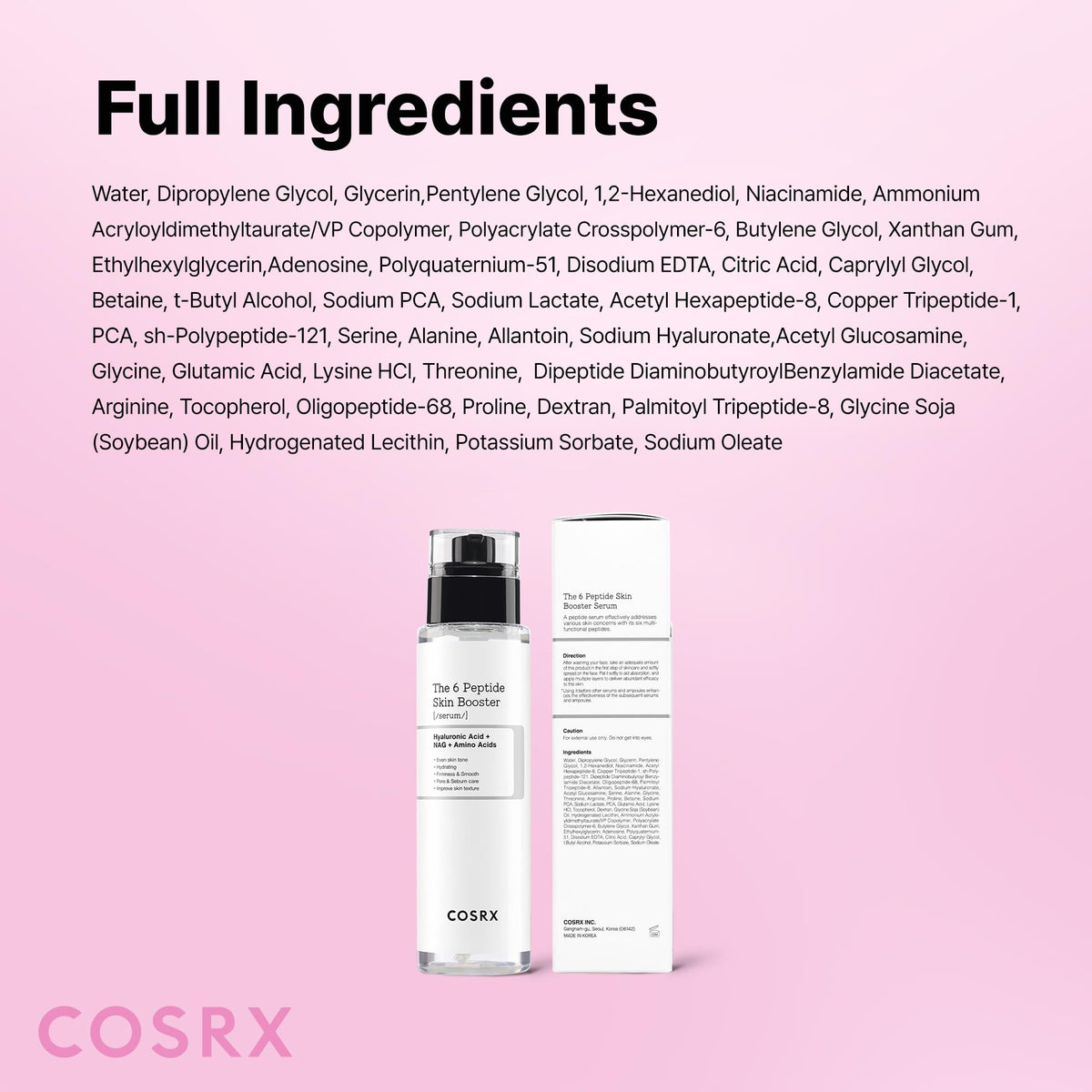 COSRX bottle styled on vanity conveying minimalist routine and daily-use benefit