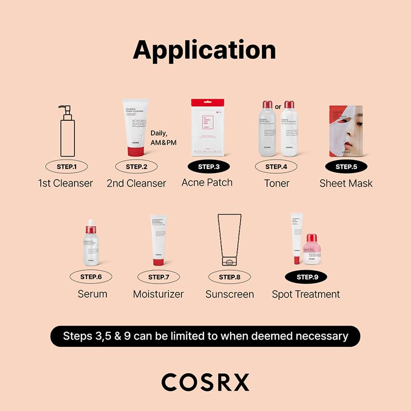 COSRX bottle label close-up displaying CentellAC-Rx Complex and clean ingredients