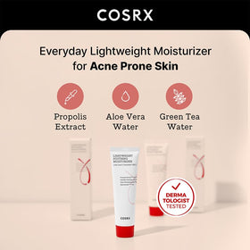 COSRX gel-cream texture close-up demonstrating lightweight, non-greasy hydration
