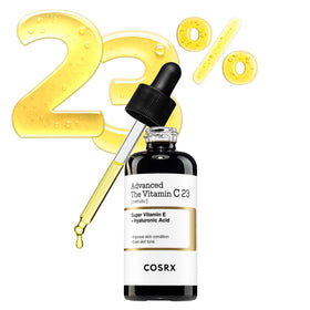 COSRX bottle front view showing sleek packaging and brand benefit