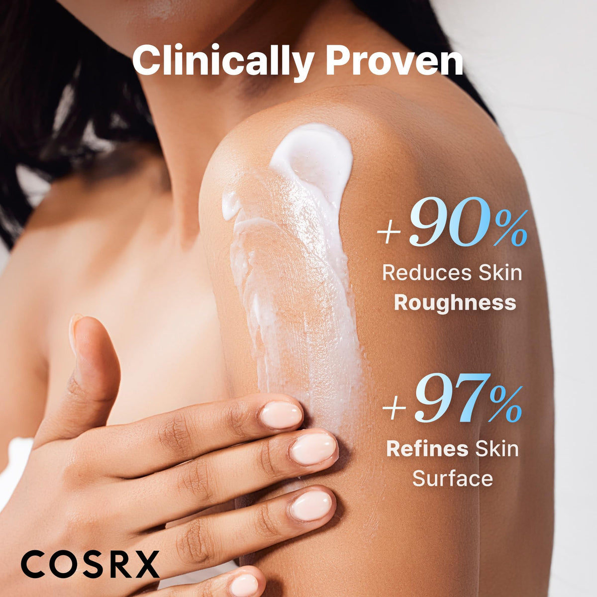 COSRX applying cream on forearm for immediate hydration benefit