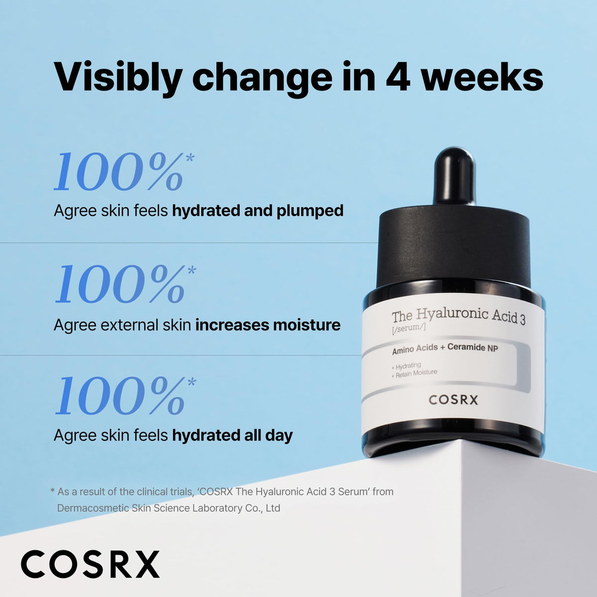 COSRX serum on hand demonstrating easy spreadability and quick hydration