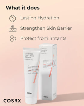 COSRX cream being applied to hand to show absorption and barrier-repair benefit