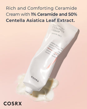 COSRX close-up of creamy matte texture demonstrating lightweight hydration and easy spread