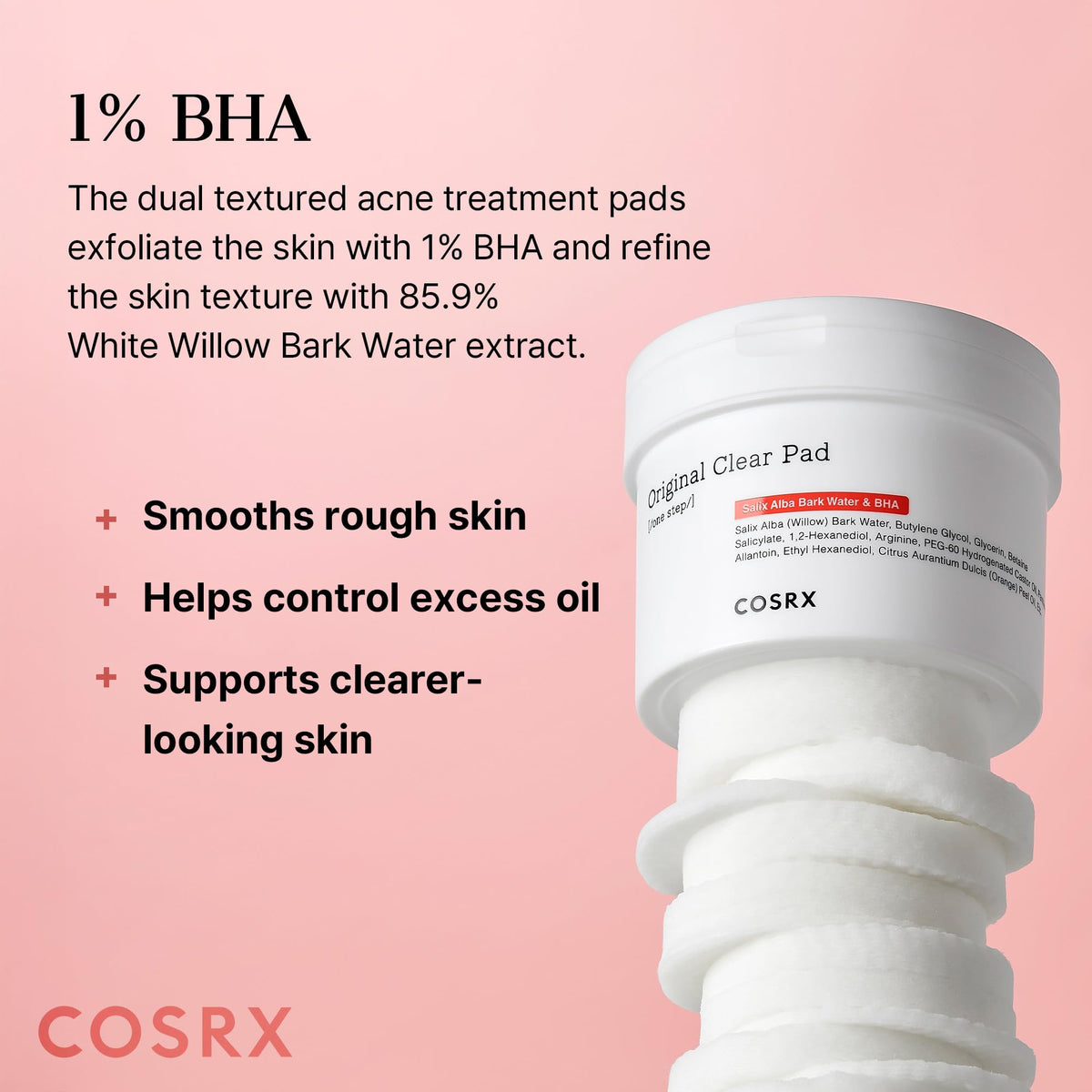 Close-up of COSRX embossed pad texture for effective dead skin removal