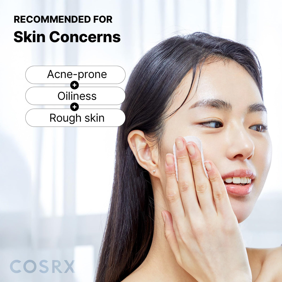 Single COSRX pad saturated in essence to prep skin and boost absorption