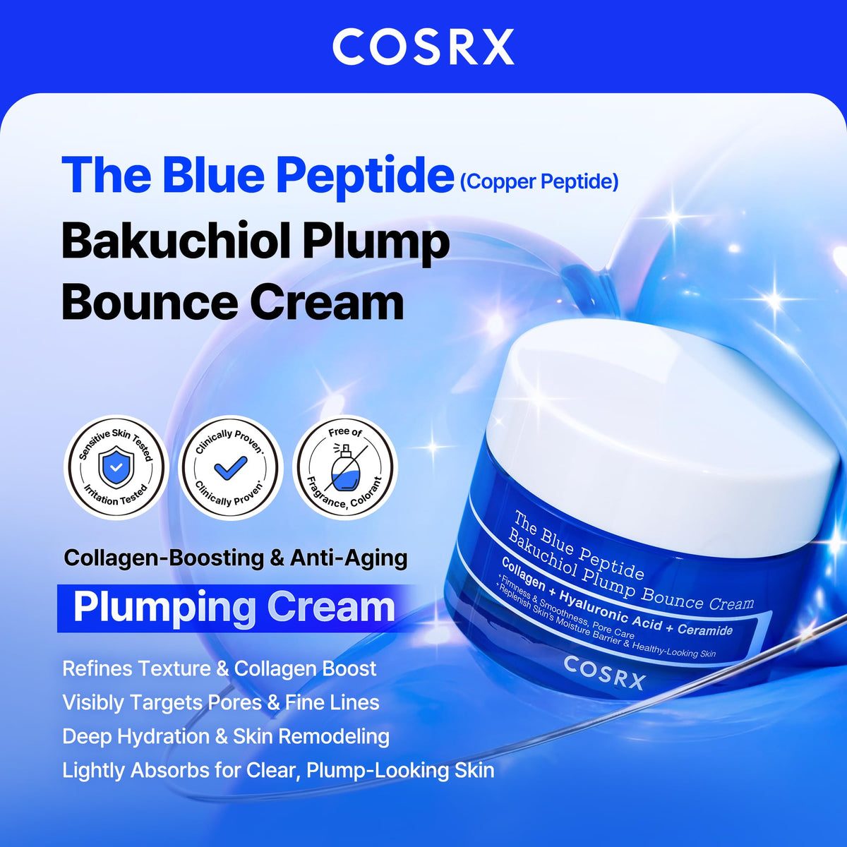 COSRX cream texture swipe demonstrating lightweight finish and quick absorption