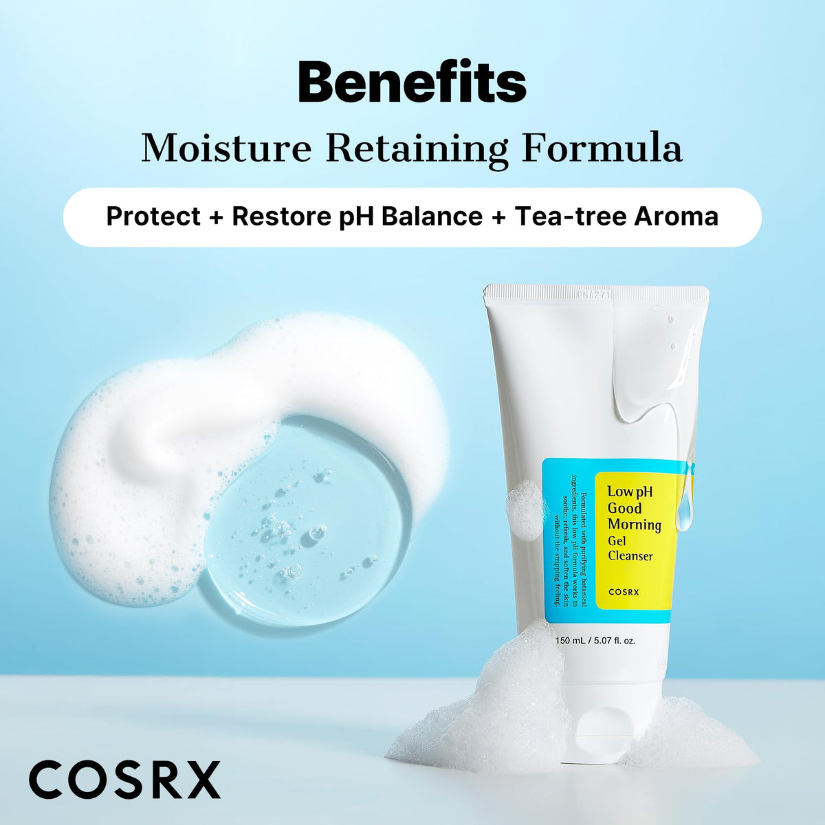 COSRX cleanser on bathroom shelf suggesting daily routine compatibility