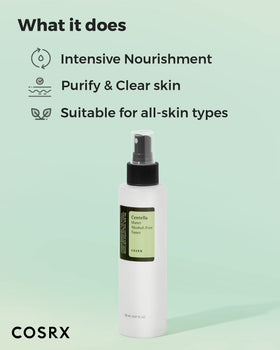 COSRX label ingredients zoom highlighting centella and alcohol-free formula benefit