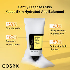 COSRX dispenser releasing soft foam to demonstrate mild cleansing action