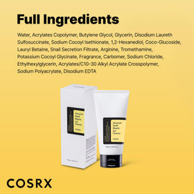 COSRX cleanser flatlay with other routine products showing compatibility