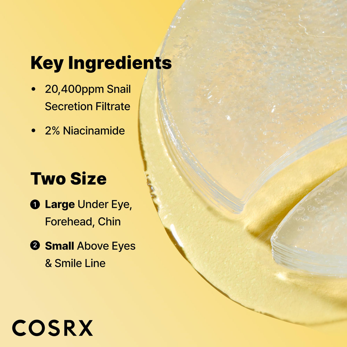 COSRX close-up of hydrogel patch texture highlighting hydrating gel