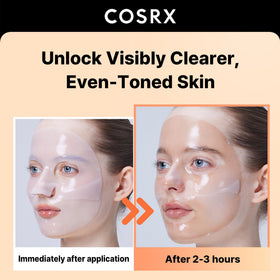 COSRX hydrogel close-up revealing clear sheet texture and skin-adhering properties for better absorption