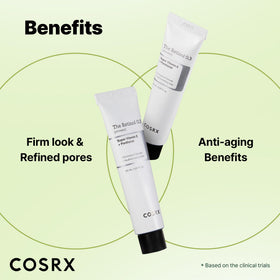 COSRX pea-sized cream on fingertip illustrating correct application amount