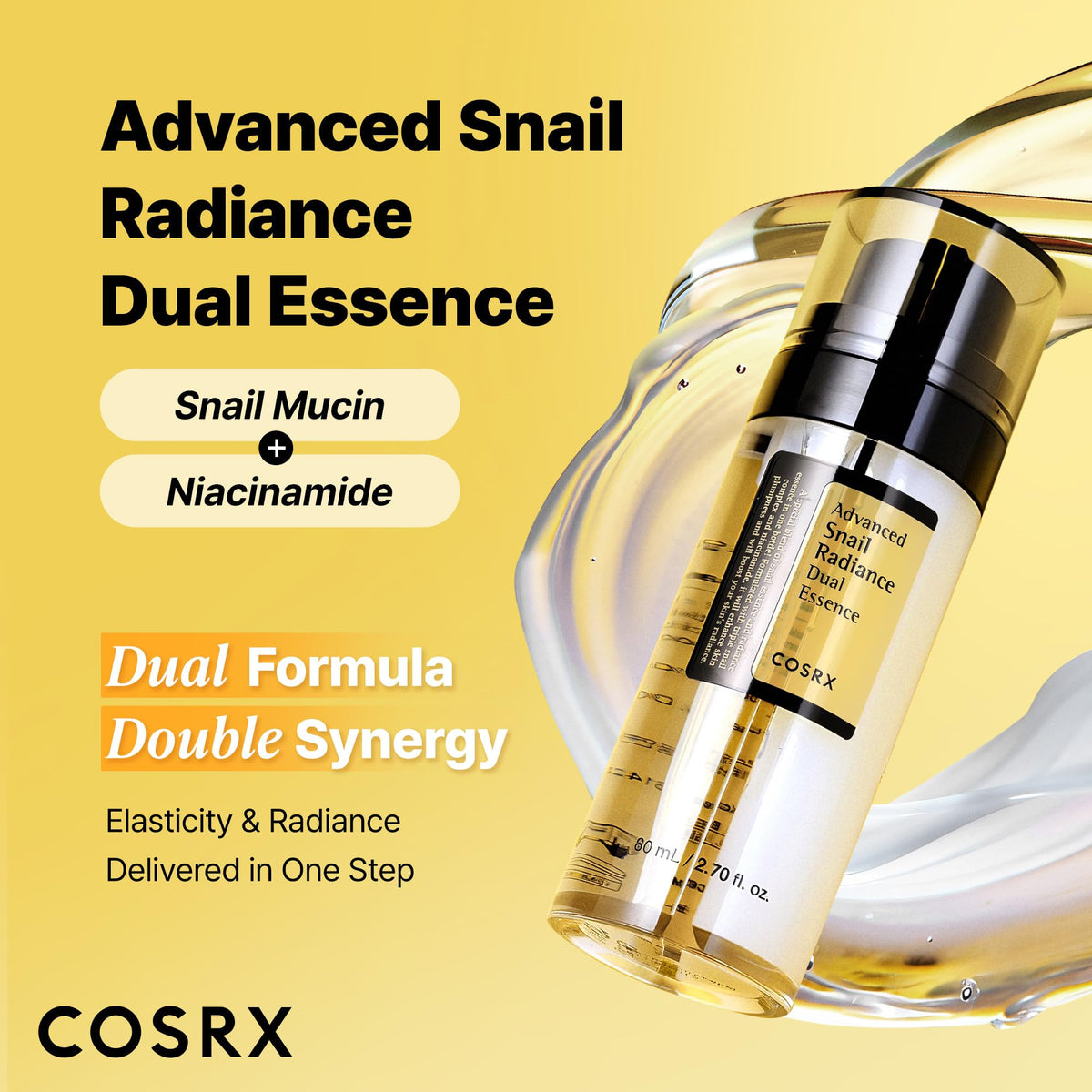 COSRX pump dispensing both essences together for easy one-step use