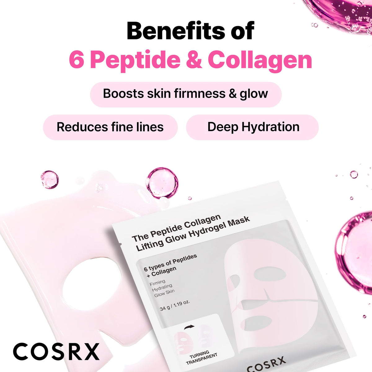 Droplet of COSRX mask essence on finger highlighting lightweight, fast-absorbing texture