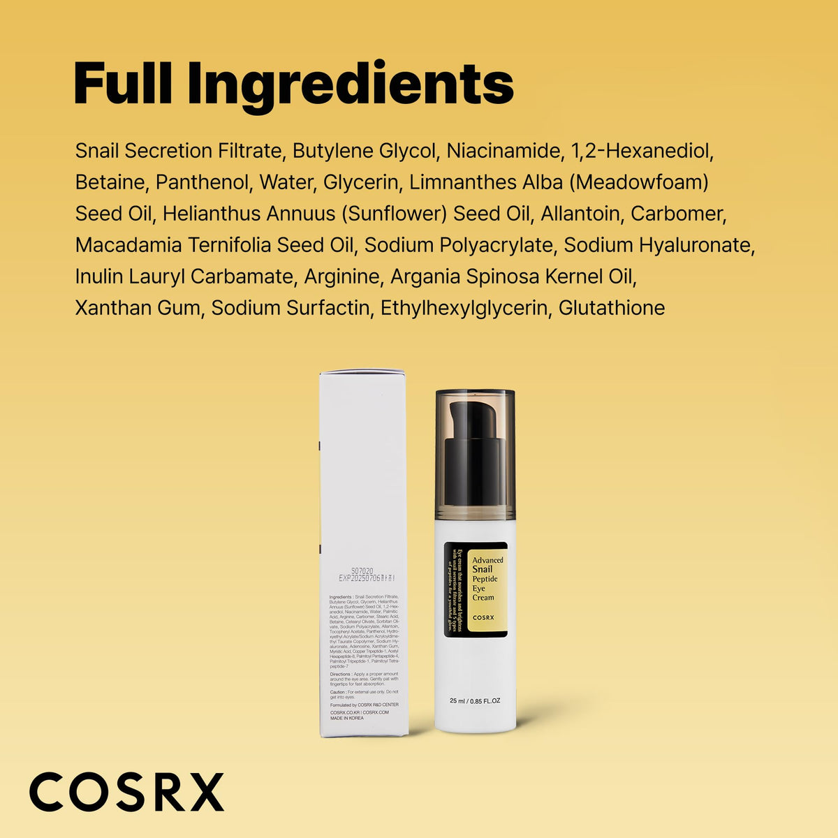 COSRX before and after under-eye application displaying brighter looking benefit