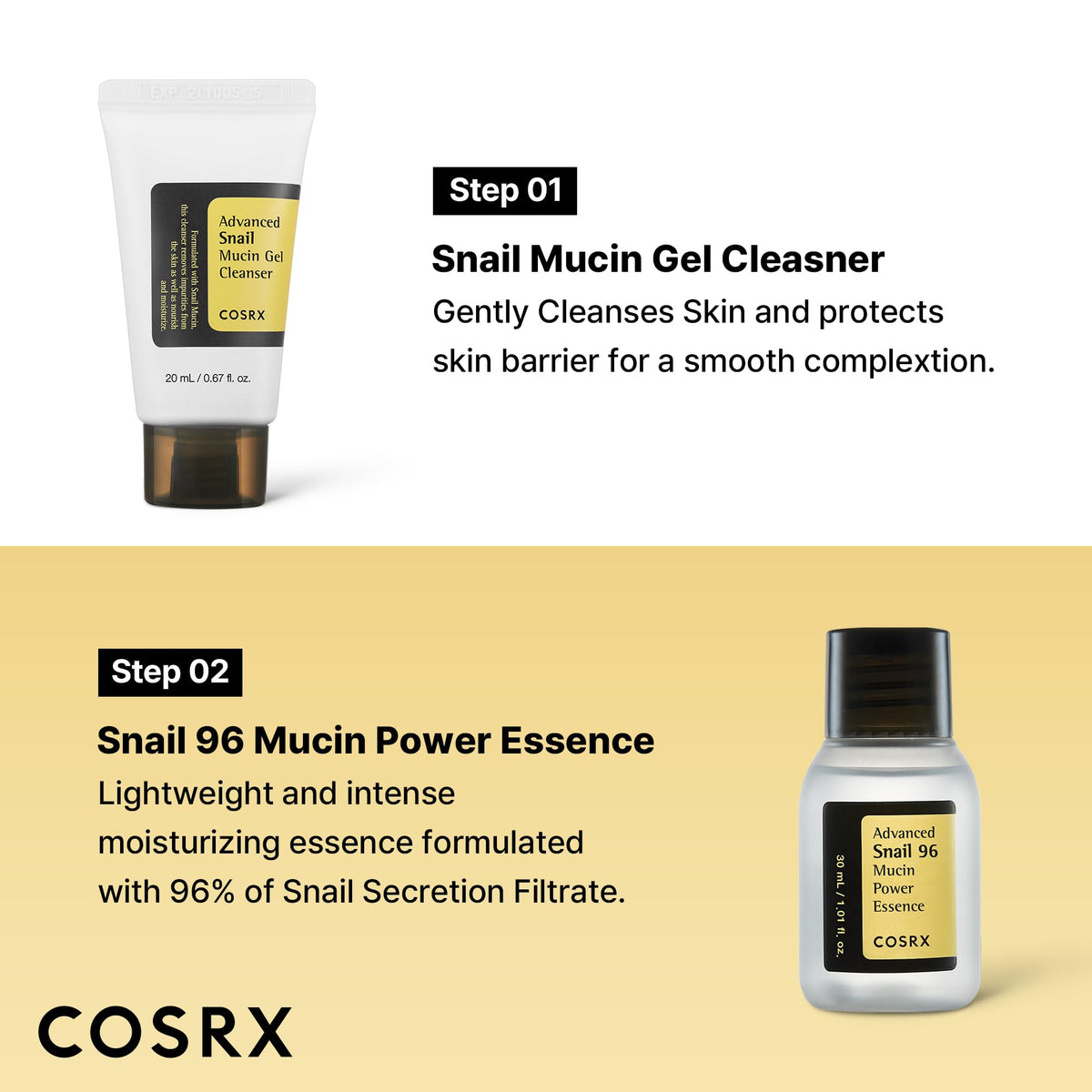 COSRX peptide eye cream tube being applied to skin to hydrate delicate eye area