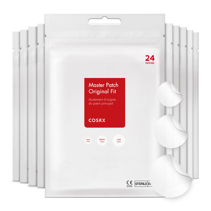 COSRX front box and sheet of patches showing packaging and quantity benefit