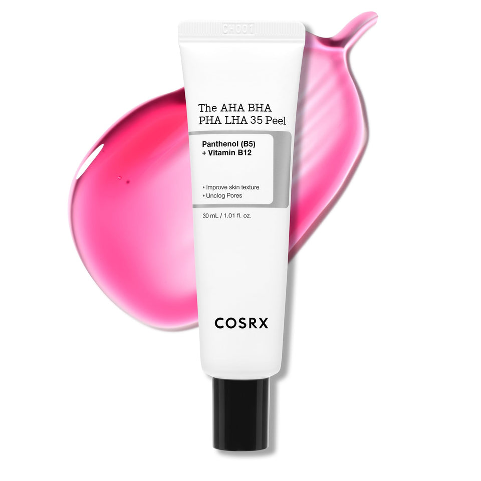COSRX front packaging showing bottle and product benefit of concentrated peel