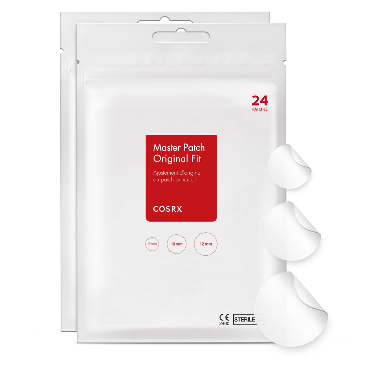 COSRX front packaging showing acne pimple patches protecting blemishes