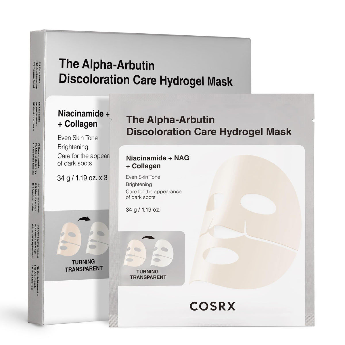 COSRX front packaging of 3-mask set showing branding and product name for easy identification