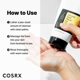 COSRX gel applied to skin demonstrating smooth, low-irritation cleansing