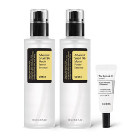 COSRX front packaging of the glass skin starter set highlighting contents and convenience