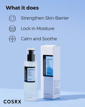 COSRX label close-up showing key ingredients and clean formula benefit