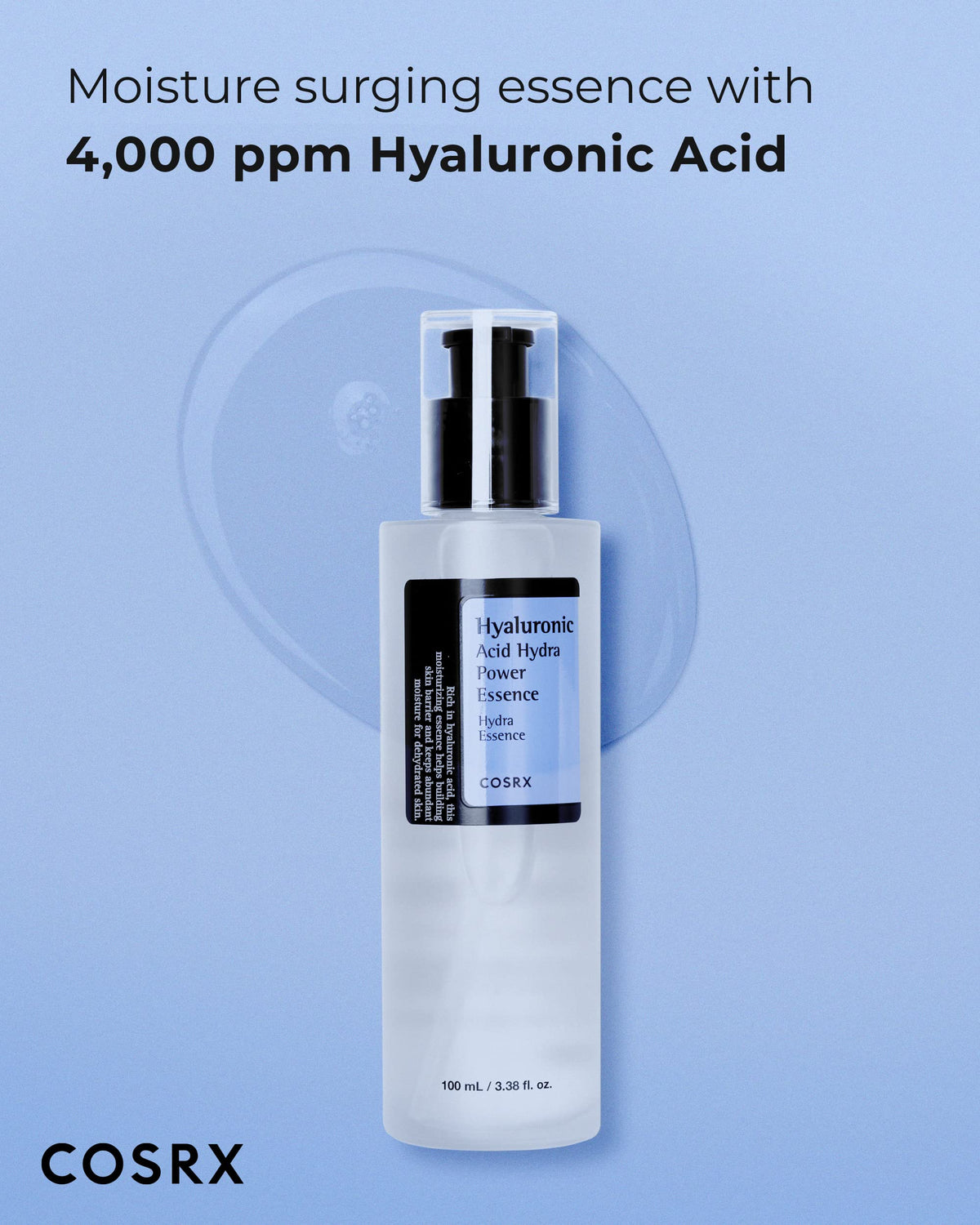 COSRX hand applying pump of toner, demonstrating easy layering benefit