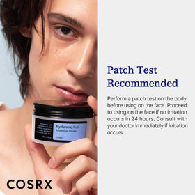 COSRX cream on hand showing easy spreadability and fast sink-in