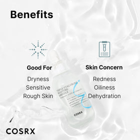 COSRX pipette with product on hand illustrating absorbency and fast hydration benefit