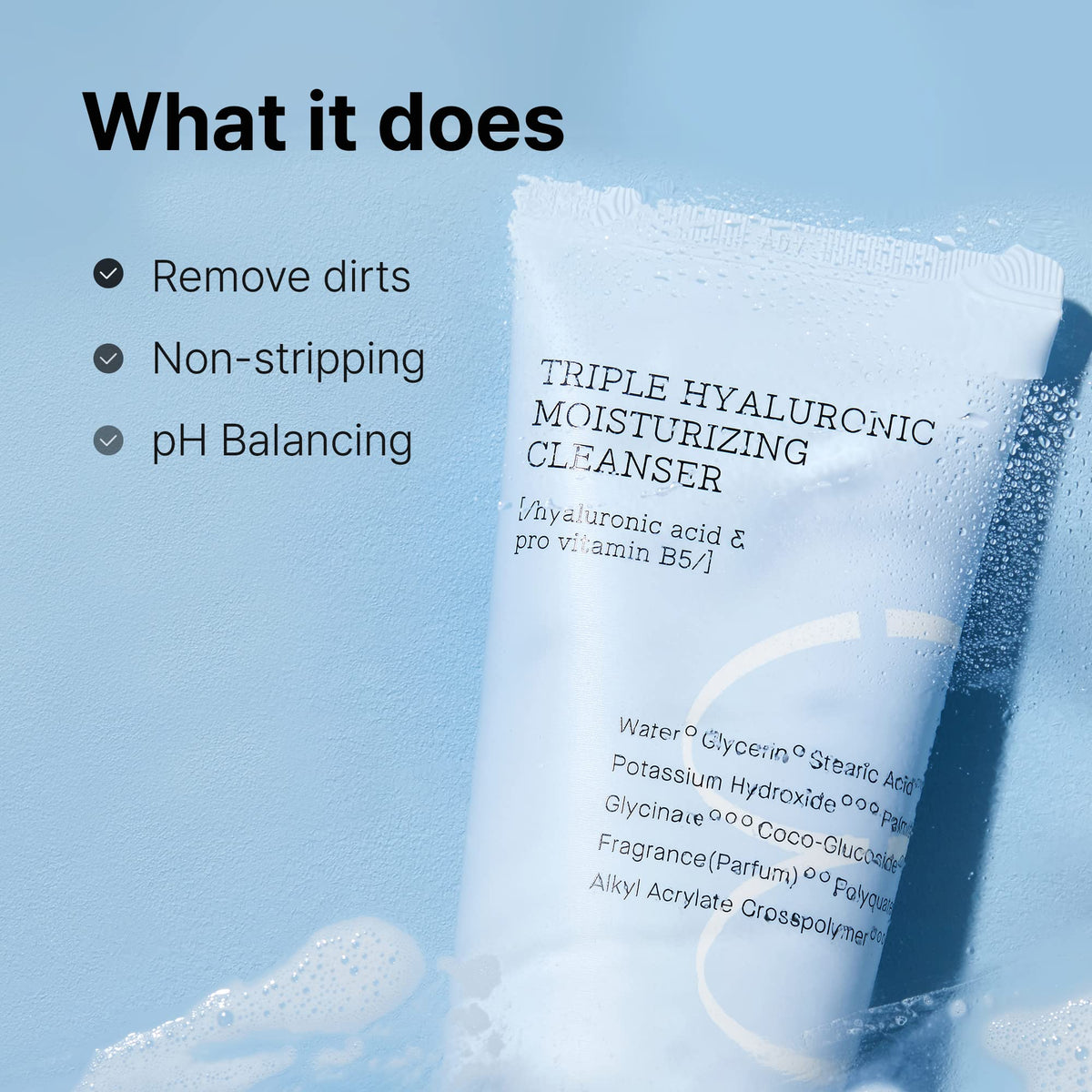 COSRX creamy foam texture on hand demonstrating gentle, moisturizing cleanse