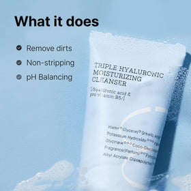 COSRX creamy foam texture on hand demonstrating gentle, moisturizing cleanse