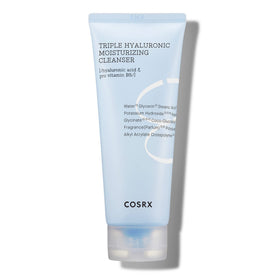 COSRX front packaging showing cleanser tube and clean design for hydrated skin