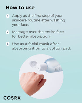 COSRX toner on bathroom counter lifestyle scene showing simple daily use benefit
