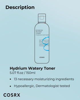 COSRX toner next to everyday item showing 280ml size and travel storage benefit