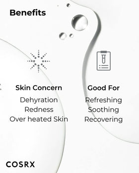 COSRX product applied to palm illustrating fast absorption and layerability benefit