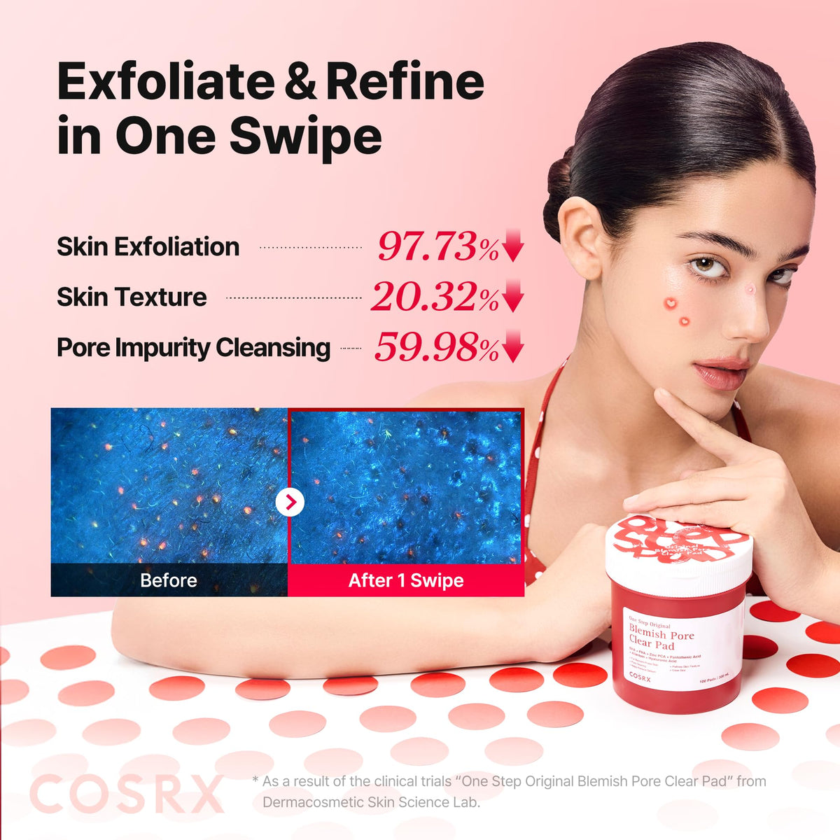 COSRX ingredient label showing BHA PHA Zinc PCA and hyaluronic acids