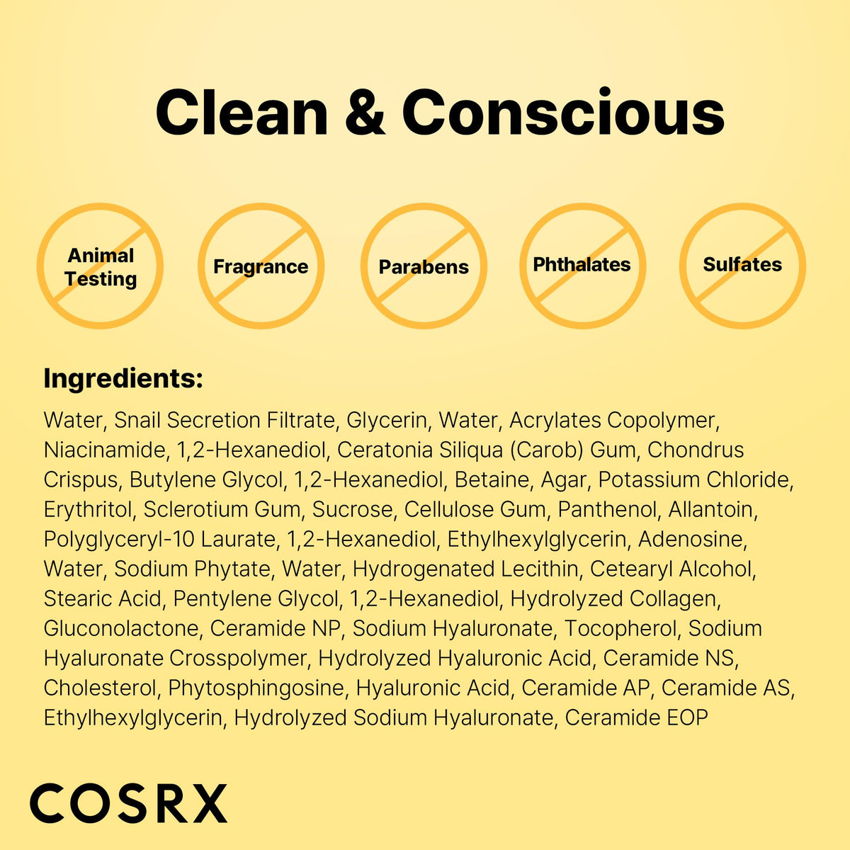 COSRX product label listing key ingredients for informed shoppers
