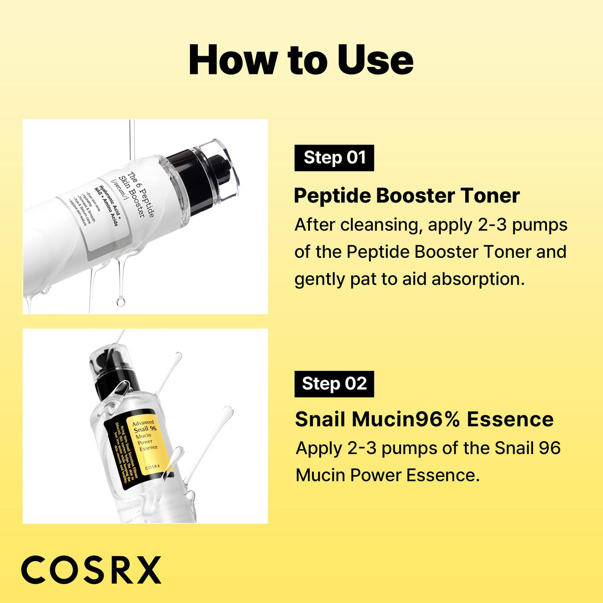 COSRX ingredient graphic of snail secretion emphasizing soothing hydration