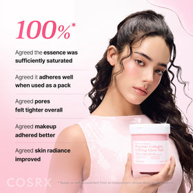 COSRX ingredients label highlighting peptides, collagen and niacinamide