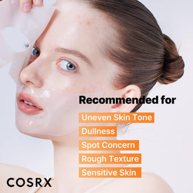 COSRX ingredients label showing alpha-arbutin, niacinamide and collagen to highlight active benefits