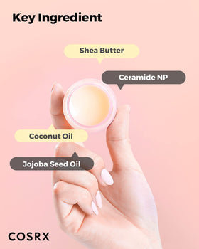 COSRX applying lip butter to lips for overnight protection and softer feel
