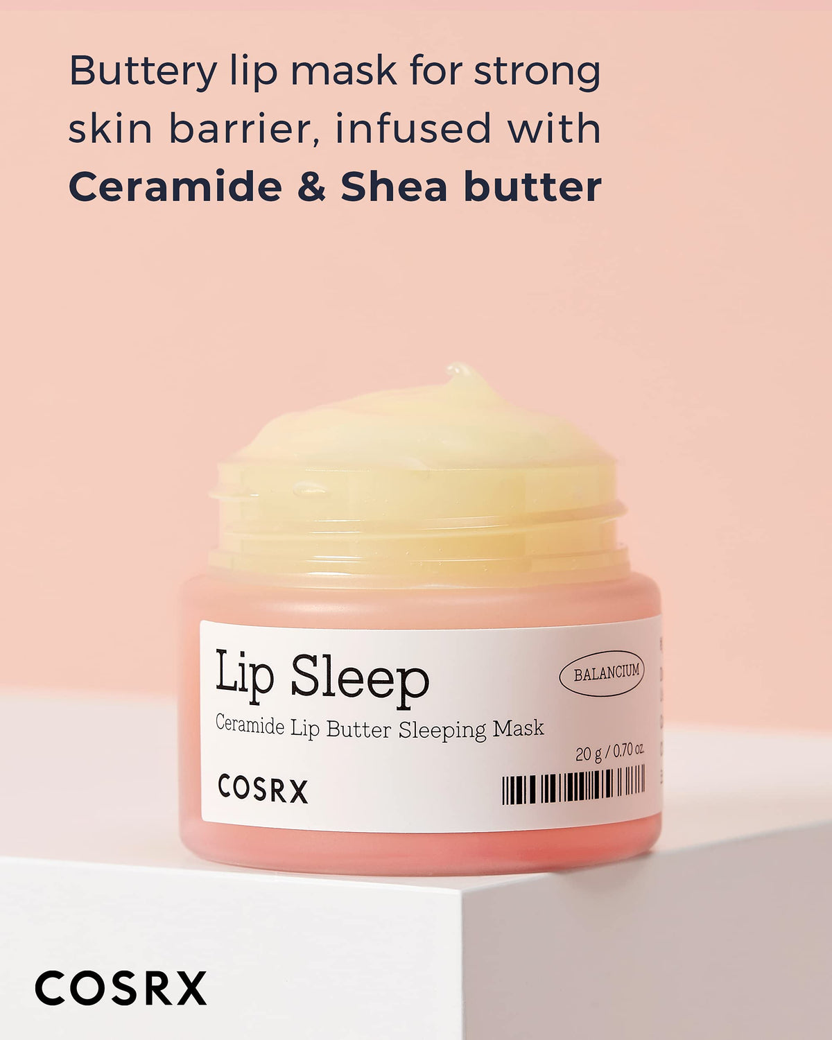 COSRX ingredient display with ceramide and shea butter highlighting nourishing benefits