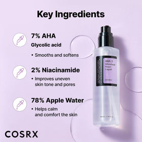 COSRX liquid texture close-up illustrating lightweight absorbent finish